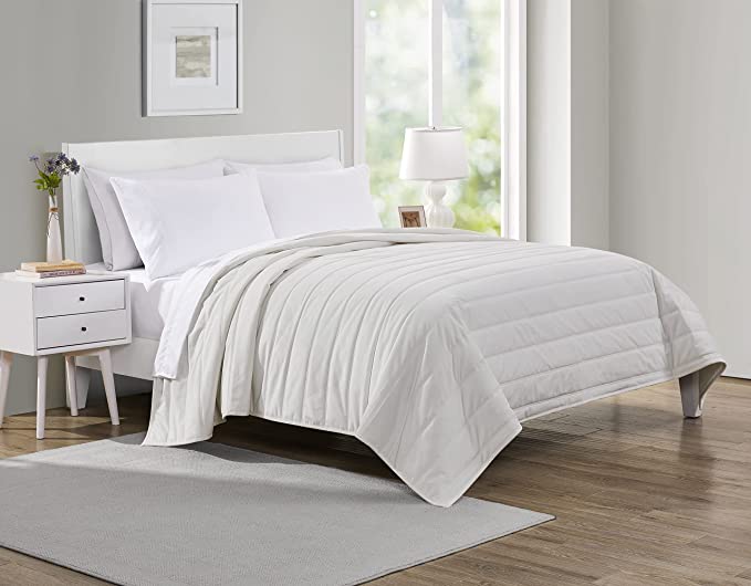 Tahari Home Ultra-Soft Quilted Velvet Bedding, Off White, King