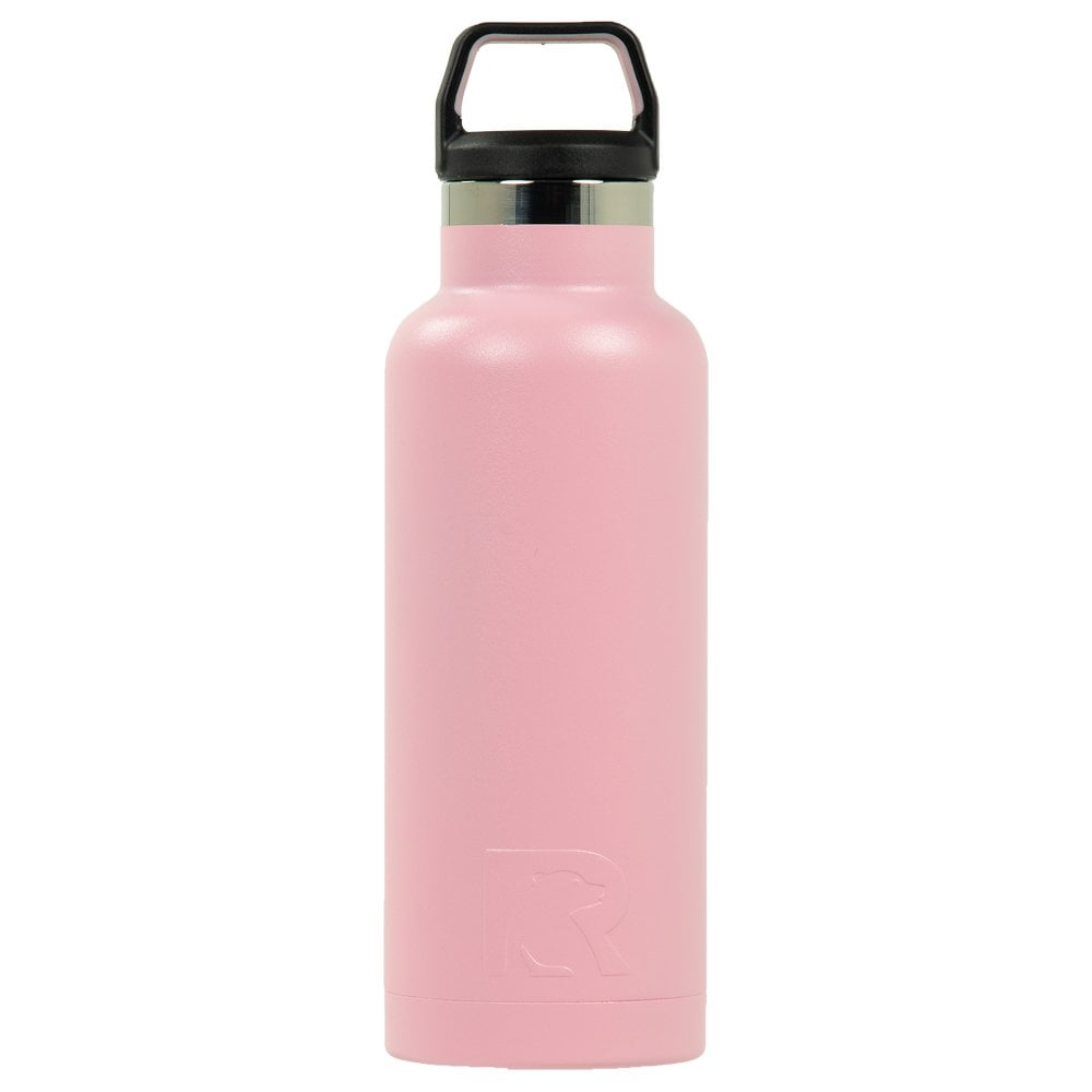 RTIC 16 oz Vacuum Insulated Water Bottle, Metal Stainless Steel Double Wall Insulation, BPA Free Reusable, Leak-Proof Thermos Flask for Hot and Cold Drinks, Travel, Sports, Camping, Flamingo