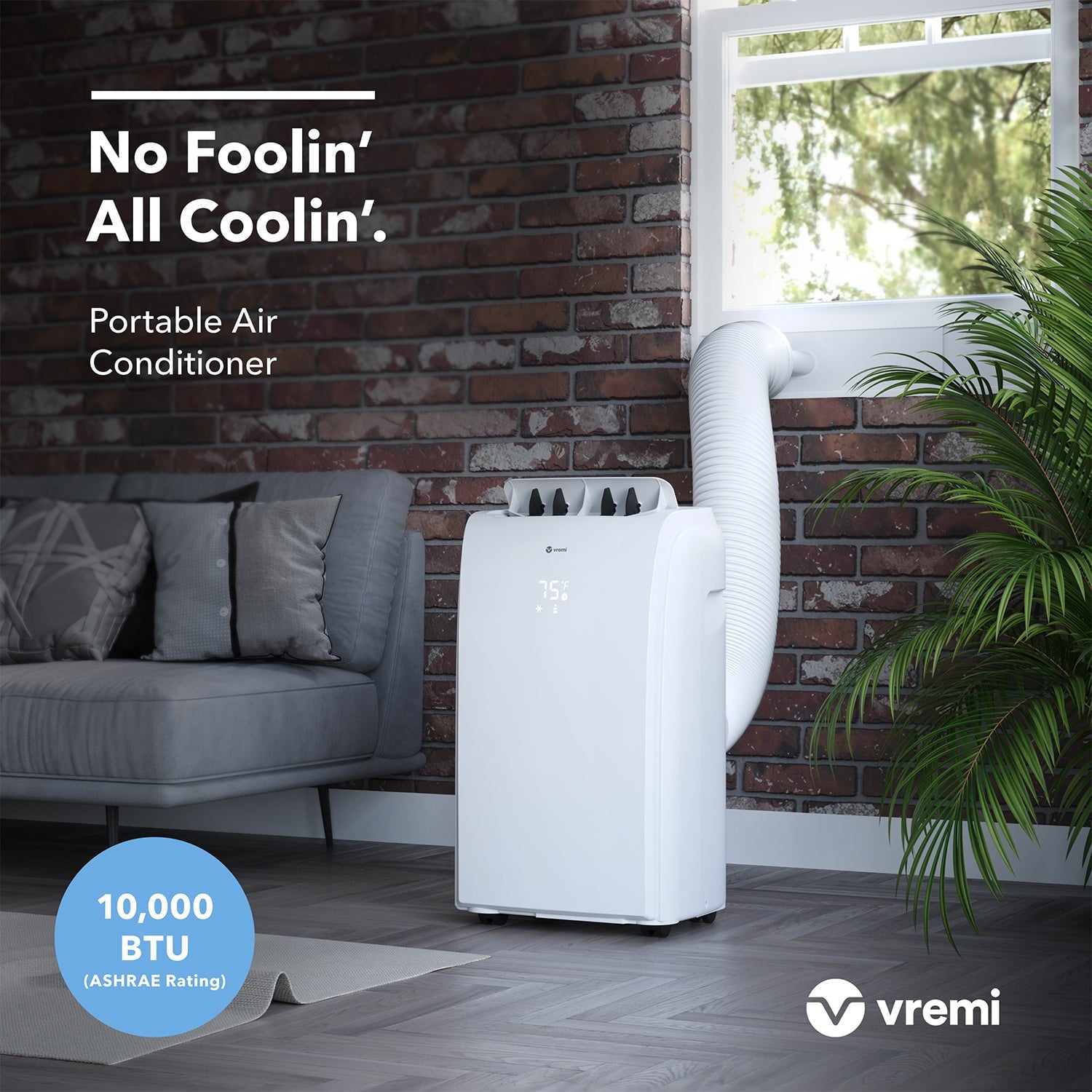 Vremi 10000 BTU Portable Air Conditioner for Rooms up to 250 Sq Ft