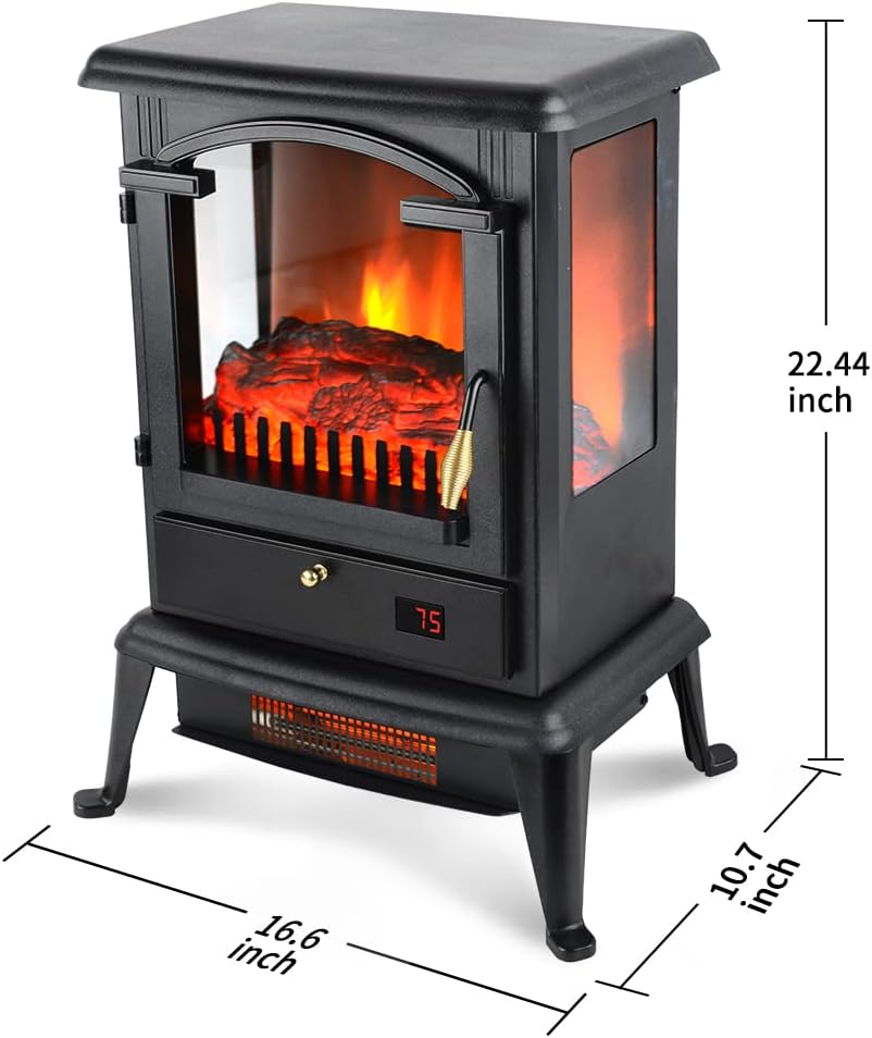 Voltorb Electric Fireplace Heater with Remote, 1000W/1500W