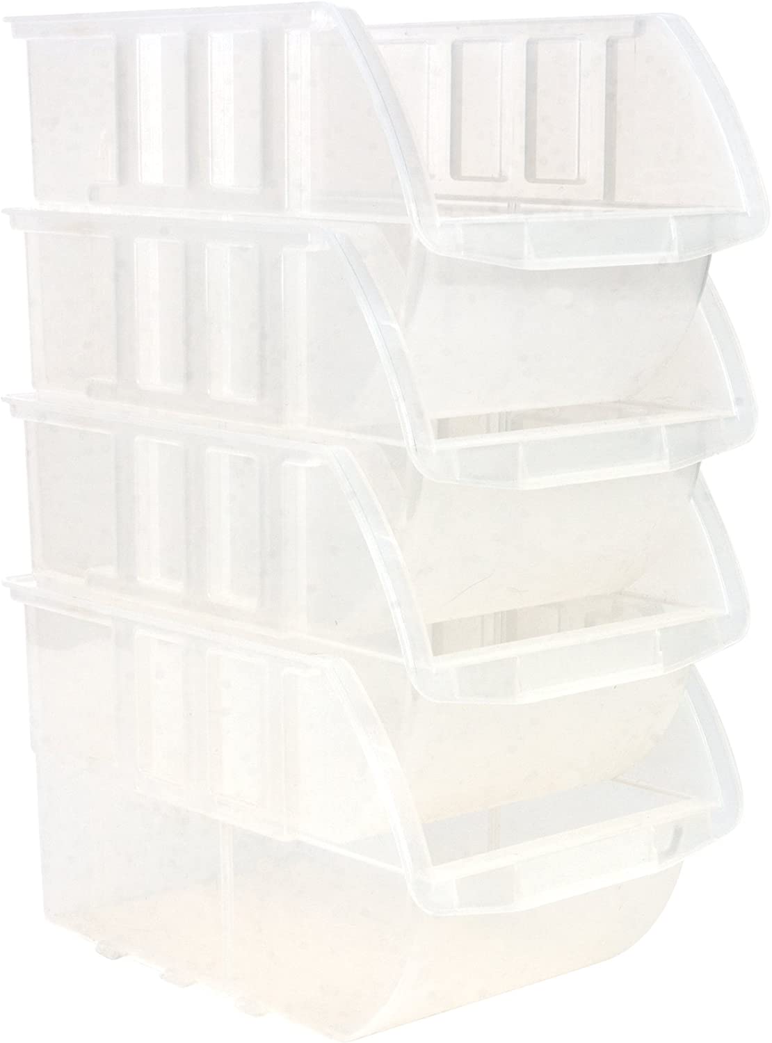 Performance Tool W5174 Clear Plastic Multipurpose Parts Bin for Toys/Parts/Legos/Sewing & More (Large Stacking)