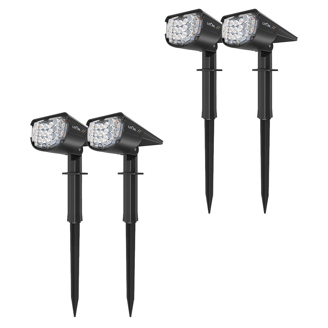 Litom 30 LED outdoor Solar Pro Landscape Light, 4 Pack