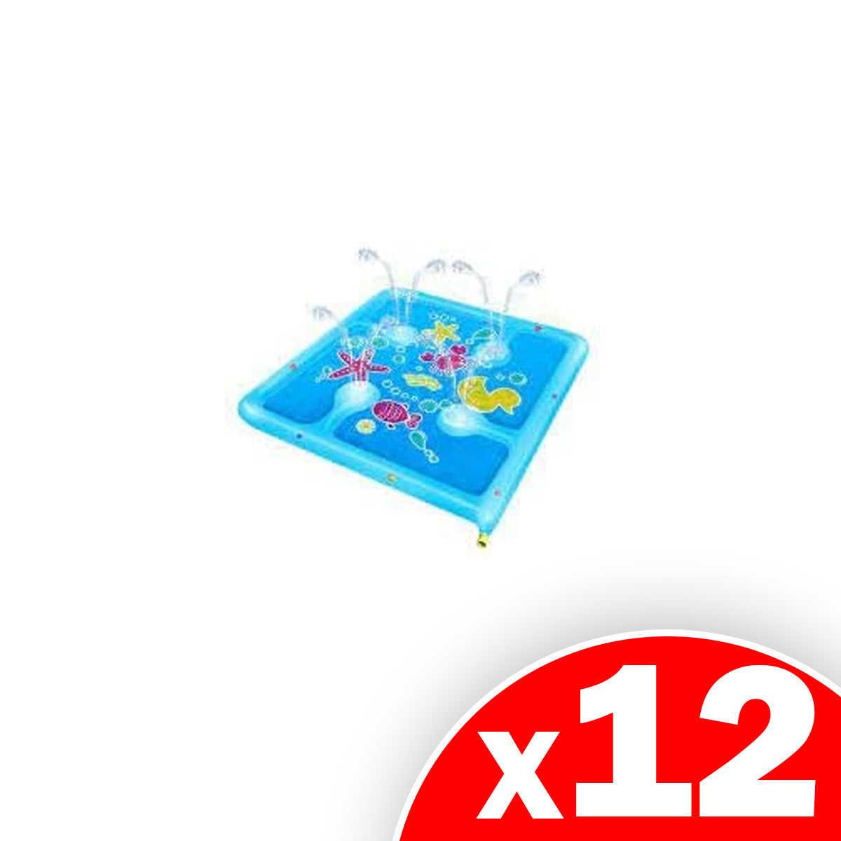 Wham-O Backyard Sea Creature Printed Children's Splash Pad with Inflatable Rim, 12 Pack