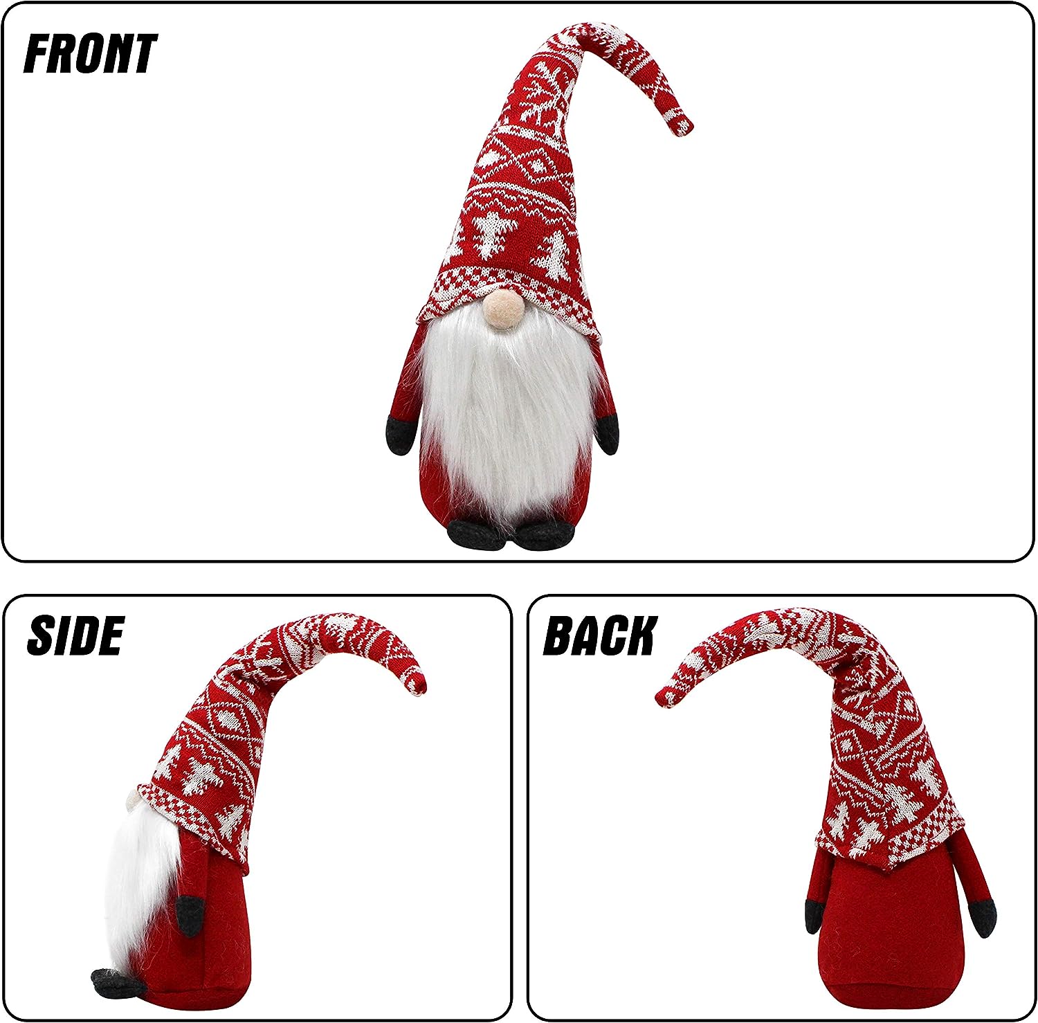 JOYIN Christmas Gnome Swedish Santa Tomte Plush Red Gnome Tabletop Ornament Christmas Decoration, 4 Pack