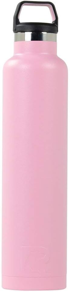 RTIC 26 oz Vacuum Insulated Water Bottle, Metal Stainless Steel Double Wall Insulation, BPA Free Reusable, Leak-Proof Thermos Flask for Hot and Cold Drinks, Travel, Sports, Camping, Flamingo Matte