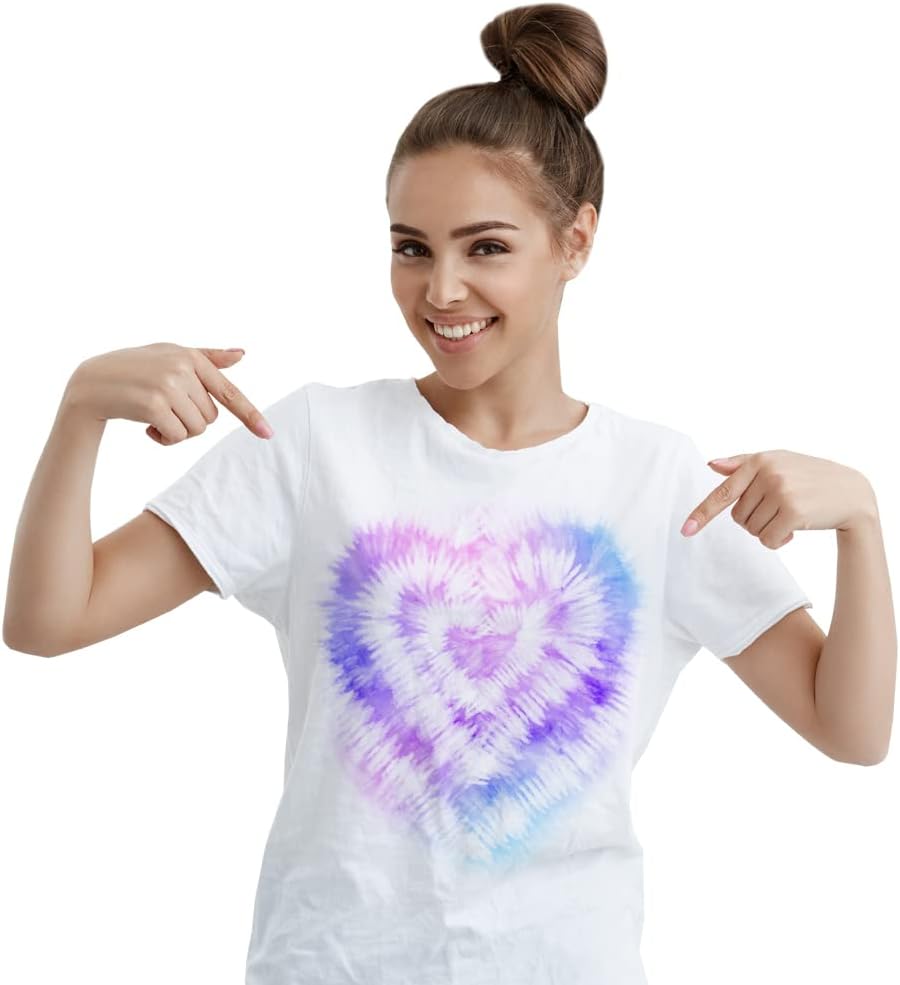 AMAV Toys Create Your own Trendy tie-dye Hearts Pattern on t-Shirts, Bags, and Any Fabric, Age 6+
