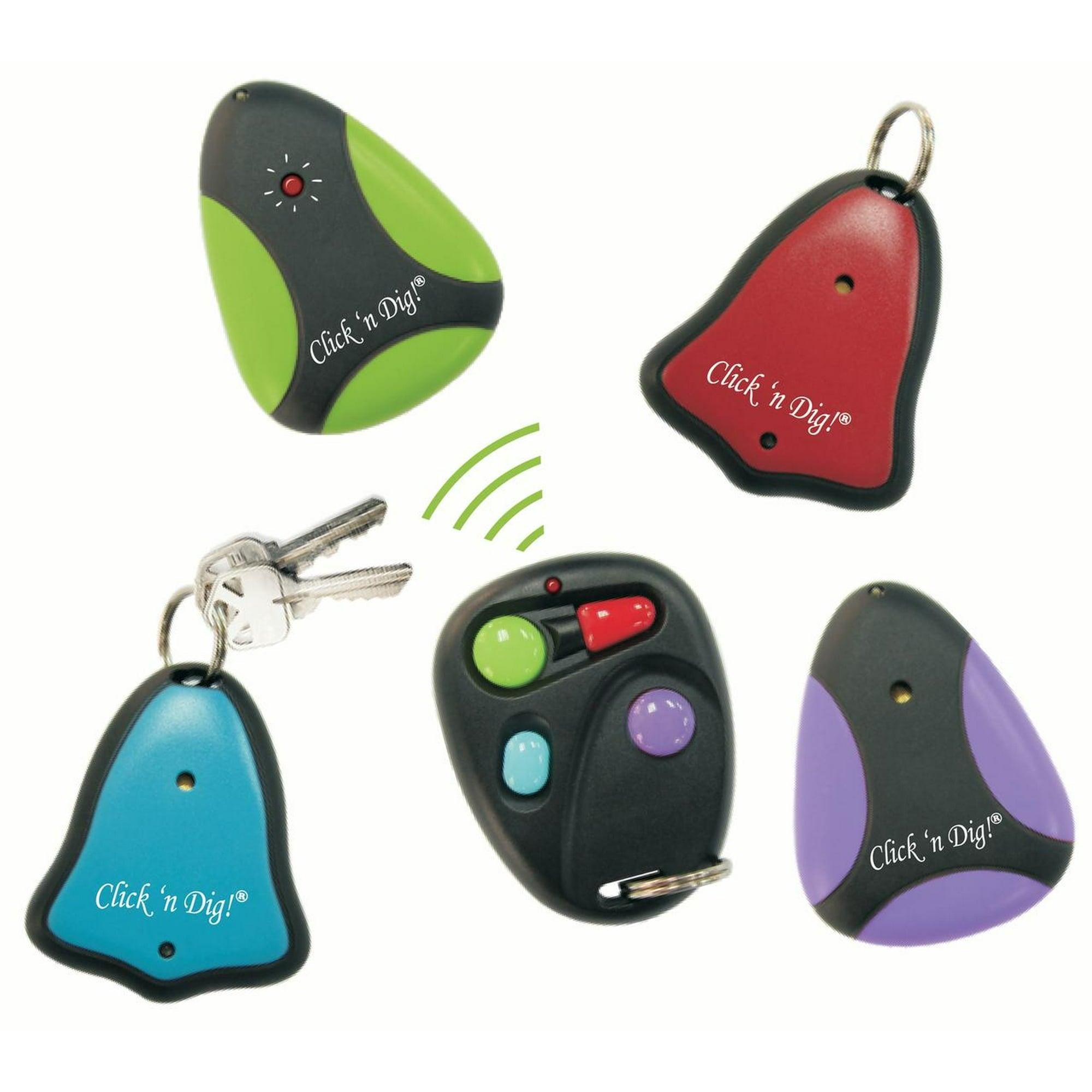 ClicknDig Click 'n Dig Model E4 Radio Frequency Electronic Key Finder, 4 Receivers