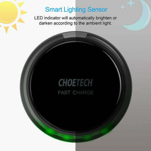 Choetech Qi Certified 7.5W Fast Wireless Charger, 2 Pack