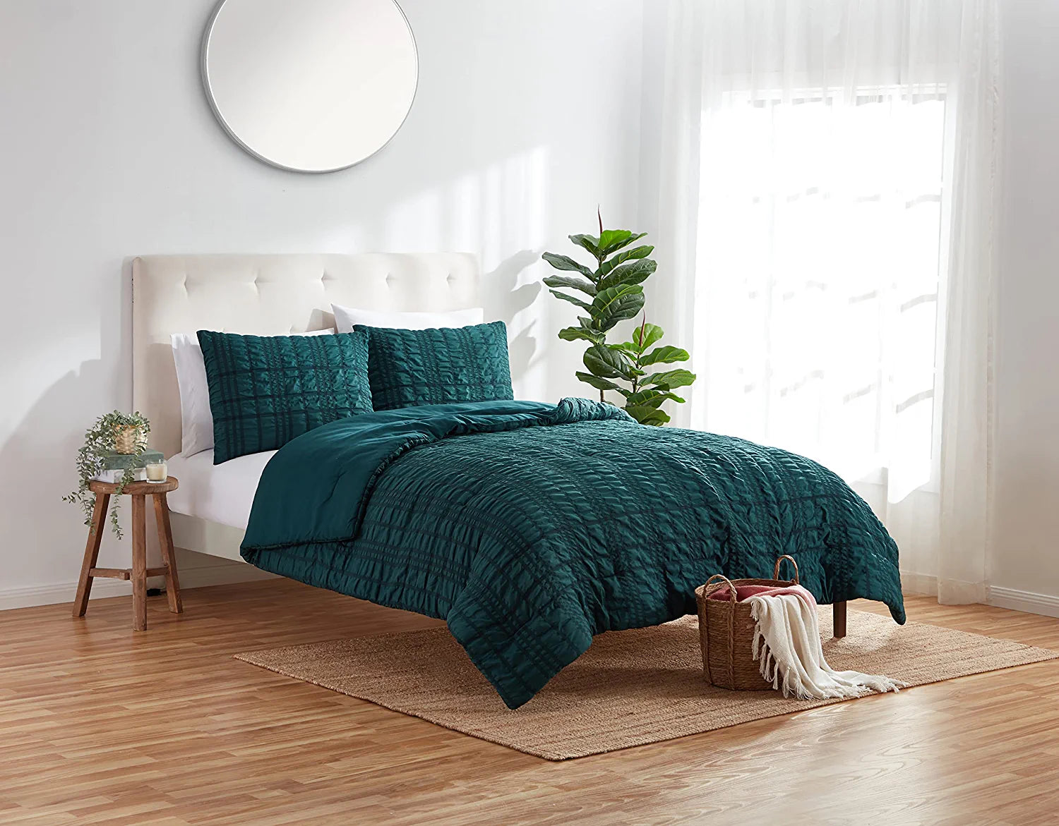 Refinery29 Home Collection Woven Seersucker Plaid Comforter Set, Twin/Twin XL, 2 Pieces