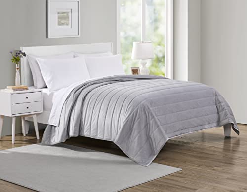 Tahari Home Ultra-Soft Quilted Velvet Bedding, Lunar Rock, King