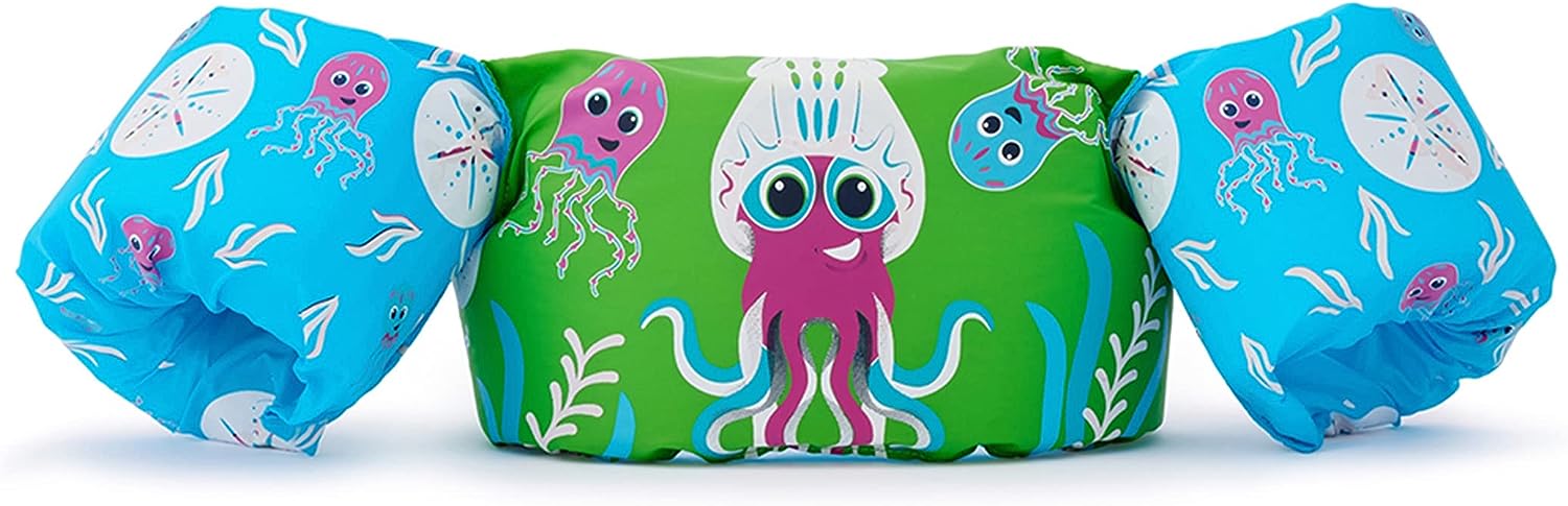 Stearns Puddle Jumper Kids Life Jacket, Color-Changing Swim Floaties for Children, USCG Approved Type III Life Vest for Pool, Beach, Lake, & Boating Octopus