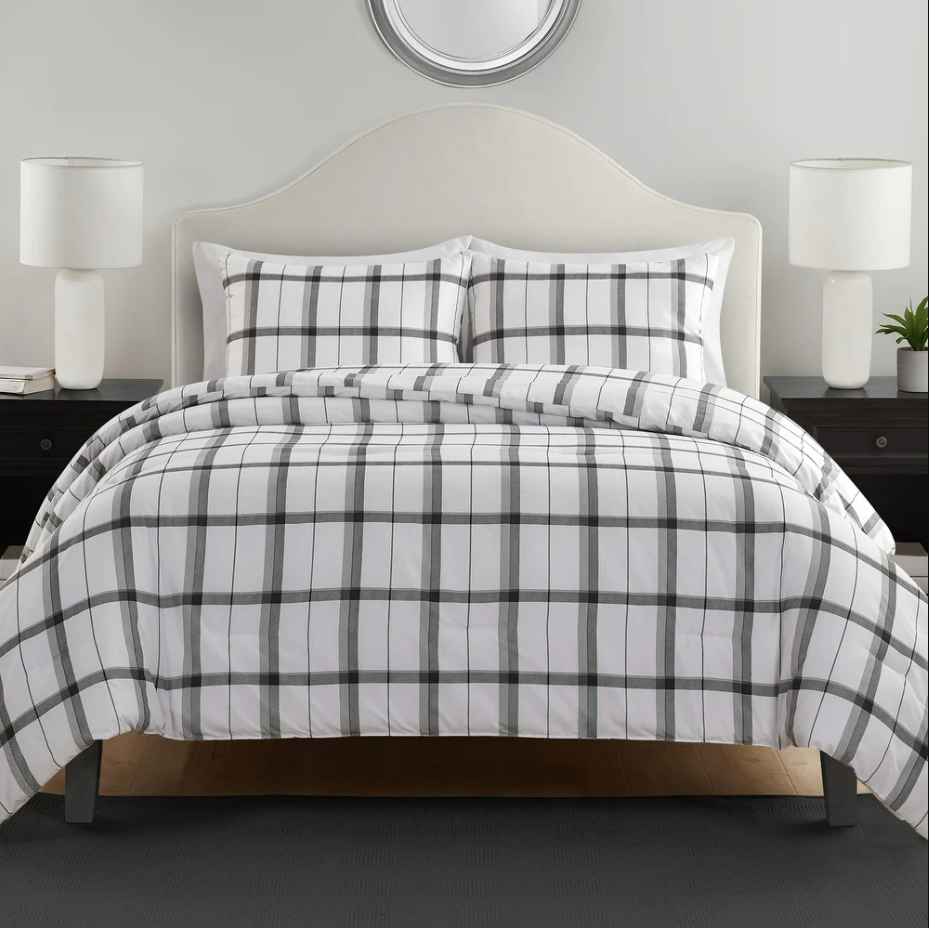 Perry Ellis Full/Queen Grey/White 3-piece bedding