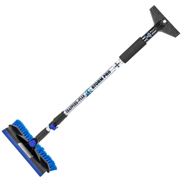 Trappers Peak Storm Pro 30-48 inch extendable 3-in-1 Rotating Snow Brush, Scraper, and LED Light