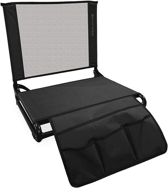 Trappers Peak, Sports Stadium Seat XL, Seat Cushion for Bleachers with Back Support, Bleacher Seat with Vented Back Support & Storage, Features Folding Metal Hook & Anti-Slip Feet for Secure Attachment