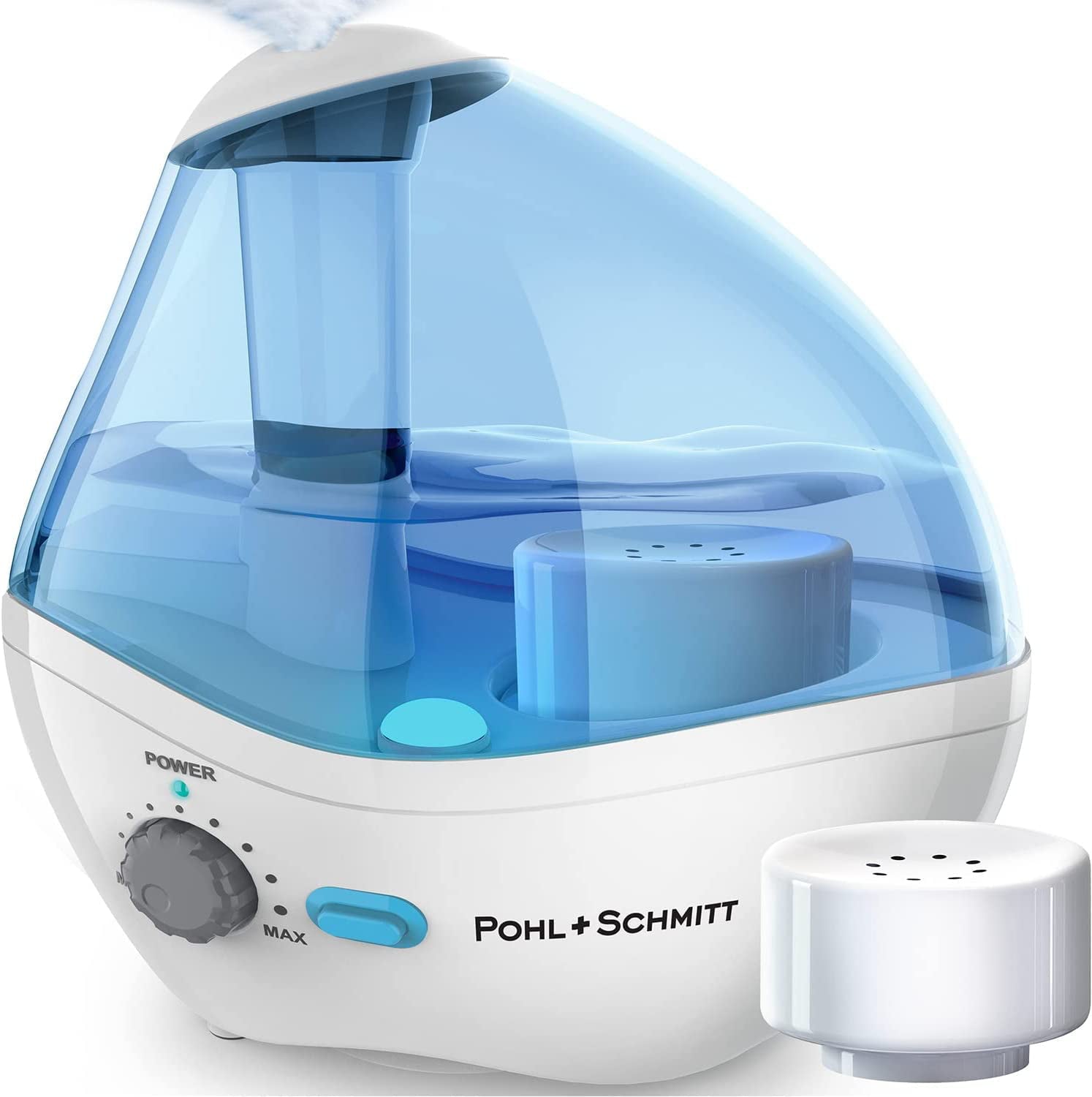 Pohl+Schmitt Ultrasonic Viral Support Humidifier with Whisper-Quiet Operation, Nightlight and Auto-Shut Off