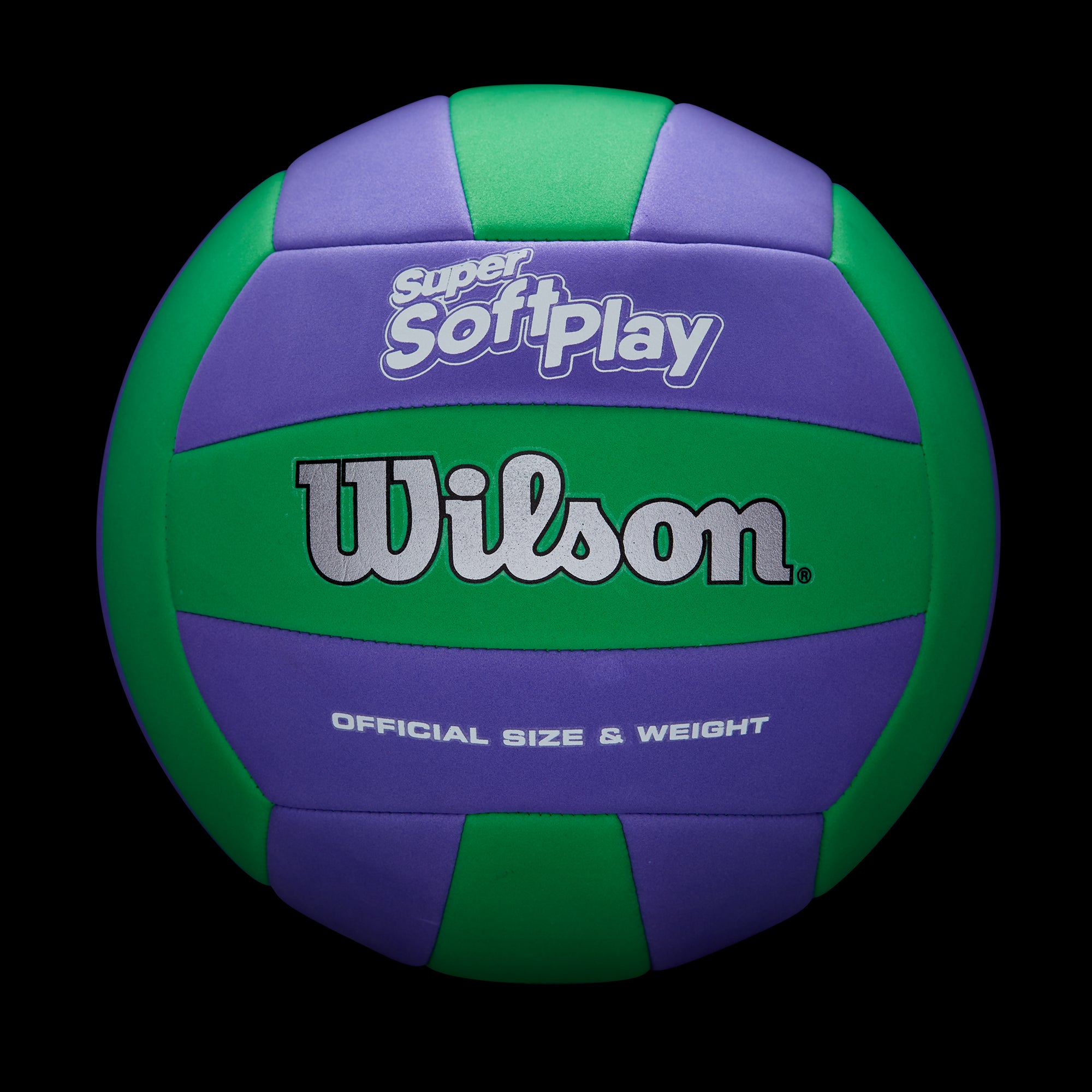 Wilson Super Soft Play Volleyball Official Size, Green and Purple