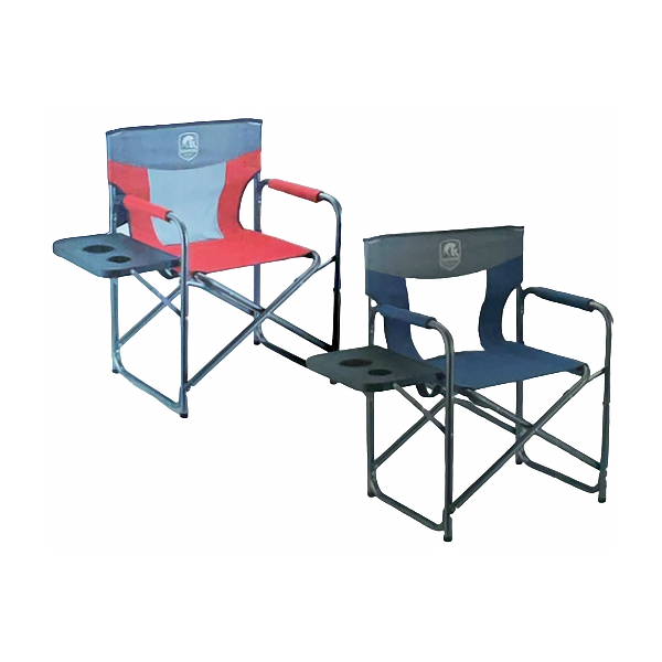Steel Frame Directors Camping Chair w/Side Table, Supports 300 lbs - Assorted colors