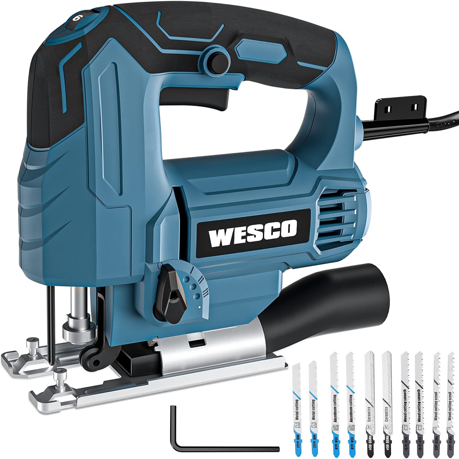 WESCO 4.5Amp Electric Jig Saw Tool with 6 Variable Speeds