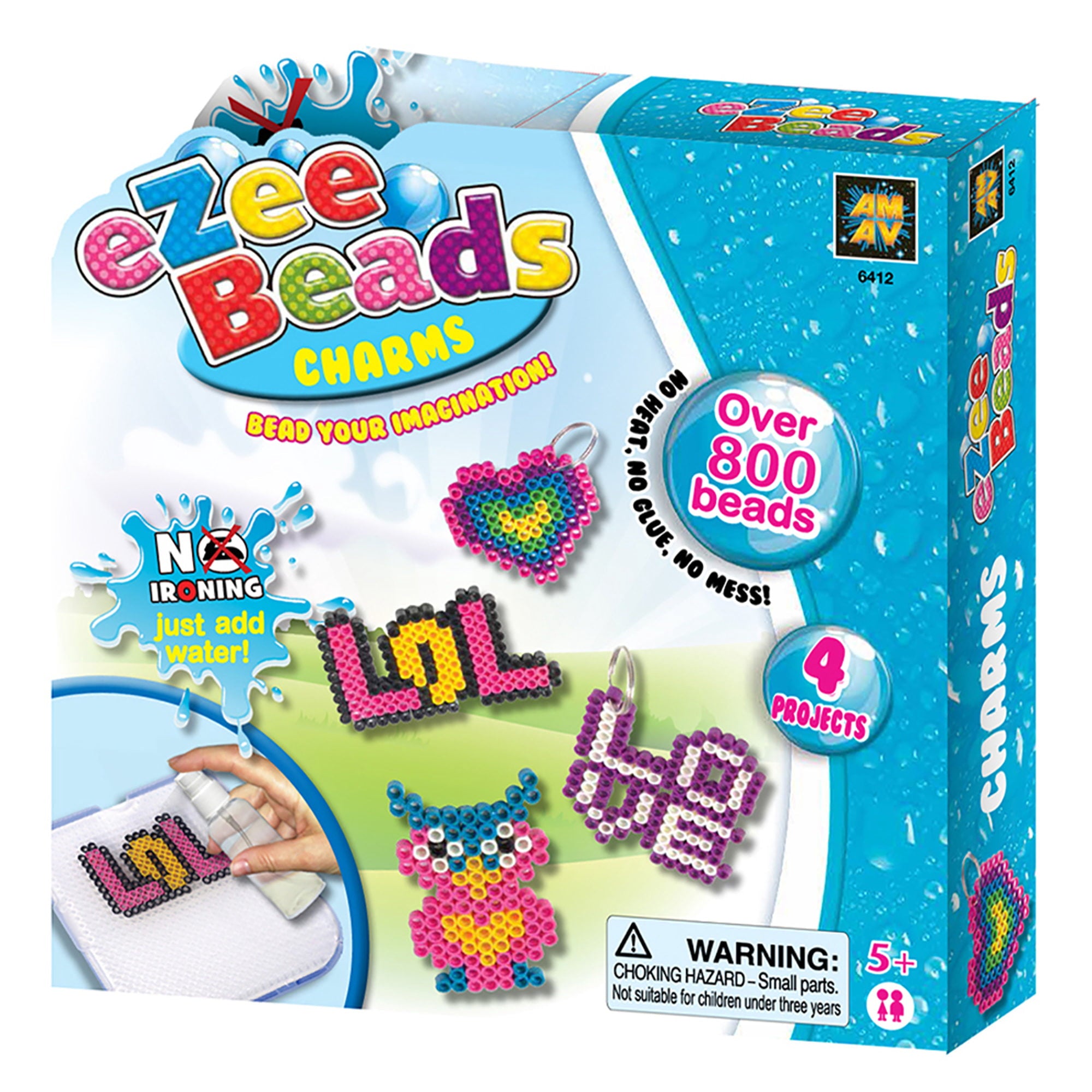 AMAV EZ Beads Charms-800 Beads Set, Craft Kit to Create Fun and Easy Bead Projects, Children Ages 5 and Up