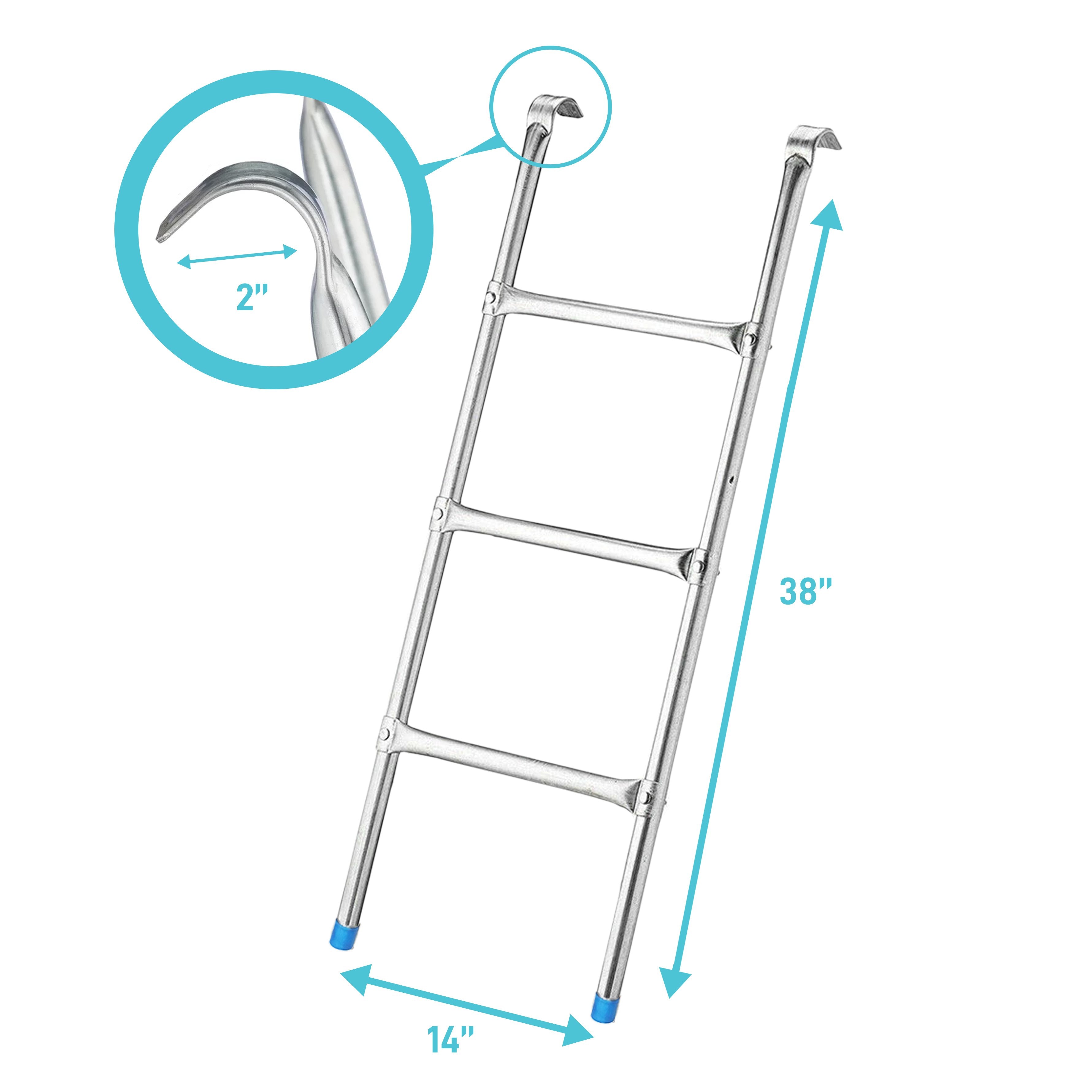 Pure Fun 3 Step Steel Universal Trampoline Ladder, 180lb Weight Limit