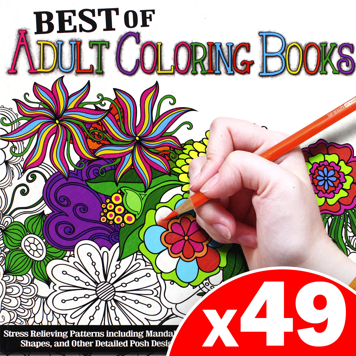 Best of Adult Coloring Book, 49 Pack