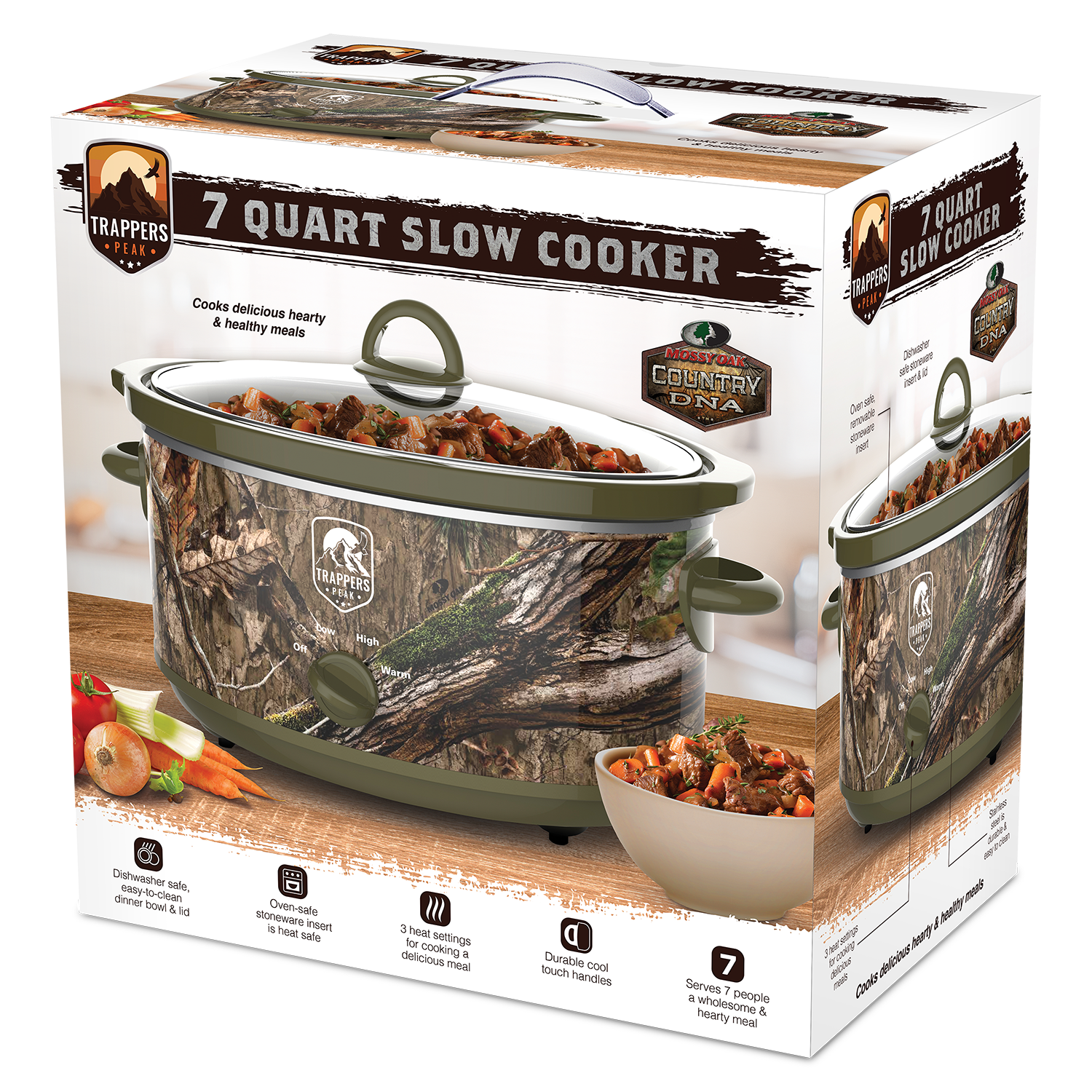 Trapper's Peak Mossy Oak 7 Quart Slow Cooker