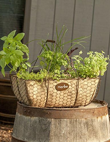 Panacea Rustic Herb Basket with Burlap Liner