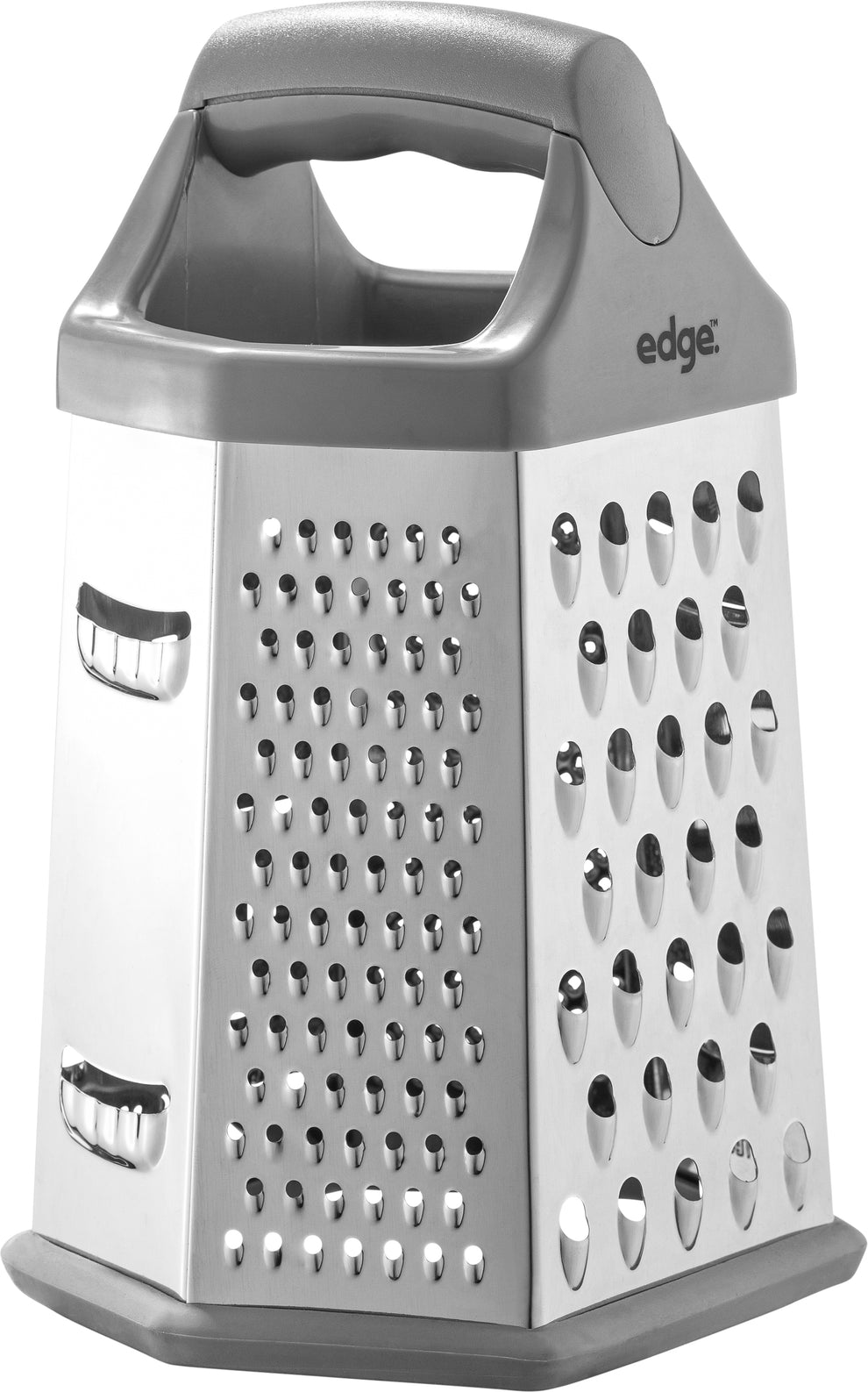 Edge Stainless Steel 6 Sided Grater with Silicone Non Skid Base and TPR Handles, Red, 72 Pack