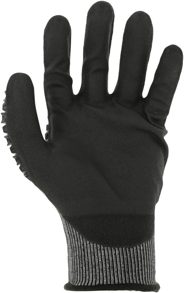 Mechanix Wear ANSI A7 Cut Resistant Nitrile Coated SpeedKnit M-Pact Heavy Duty Work Gloves - Touch Capable, D3O Technology, High Abrasion Resistant, Grey, 1 Pair in plastic (Sizes SM, MD, LG, XL, XXL)