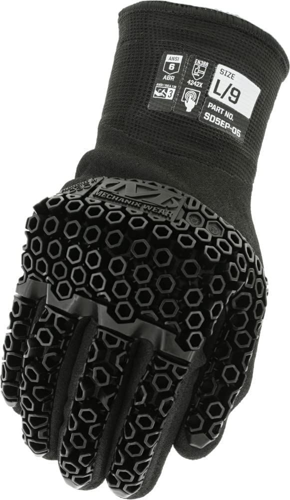 Mechanix Wear: Nitrile Coated SpeedKnit M-Pact Heavy Duty Thermal Work Gloves - Touch Capable, D3O Technology, Insulated, High Abrasion Resistant, Black (Sizes SM, MD, LG, XL and XXL)