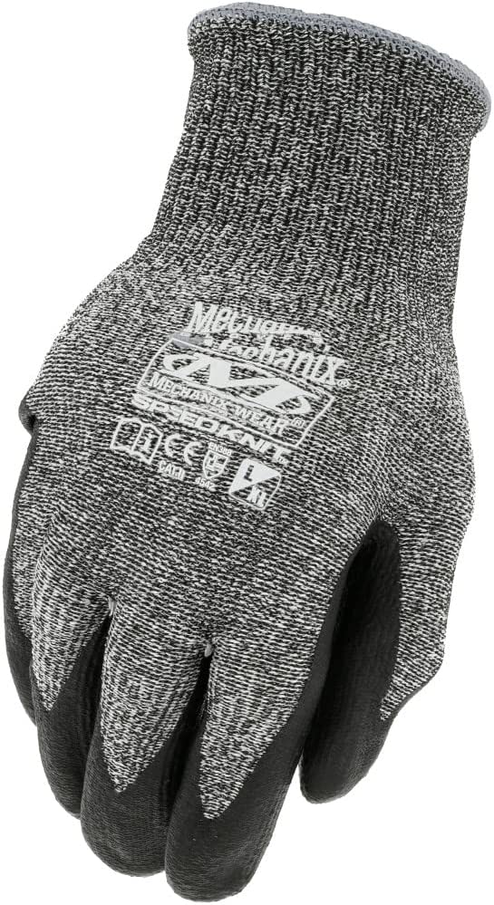 Mechanix Wear SpeedKnit C3 Cut Resistant Work Gloves - Cut Resistant 10-gauge Shell, Heavy Duty Micro Foam Nitrile Grip, Black/Grey, 1 Pair with hang tag (Sizes S/M and L/XL)