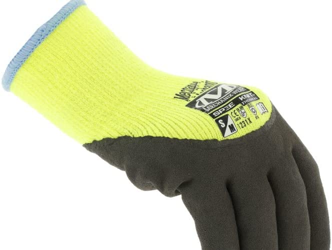 Mechanix Wear High-Visibility Coated-Knit Work Gloves Hi-Viz Speedknit Thermal, 1 Pair (Size S/M)