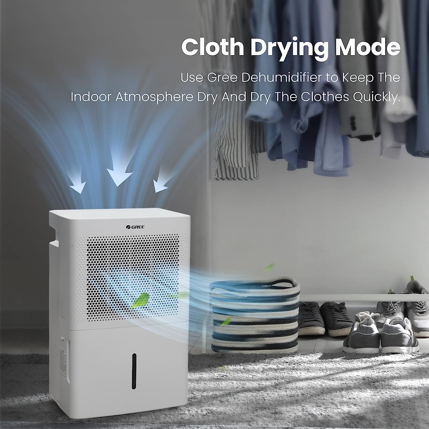 Gree 50-Pint ENERGY STAR Dehumidifier with Pump – Ideal for Large Rooms & Basements (Factory Refurbished)