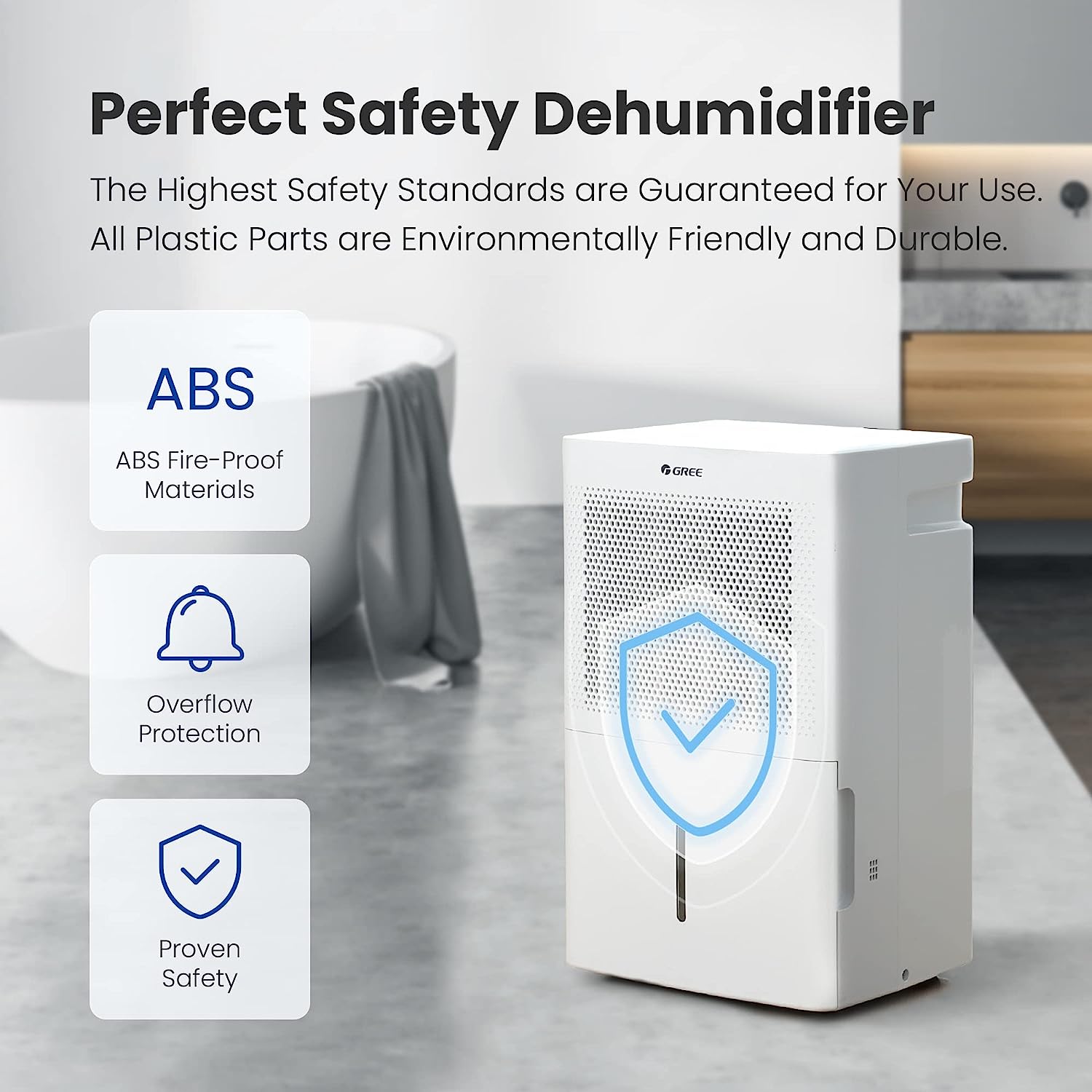 Gree 50-Pint ENERGY STAR Dehumidifier with Pump – Ideal for Large Rooms & Basements (Factory Refurbished)