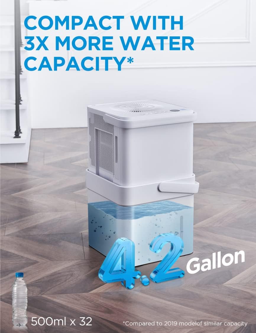Midea Cube 35-Pint Smart Dehumidifier with Alexa – Covers Up to 3,500 Sq. Ft. (Factory Refurbished)