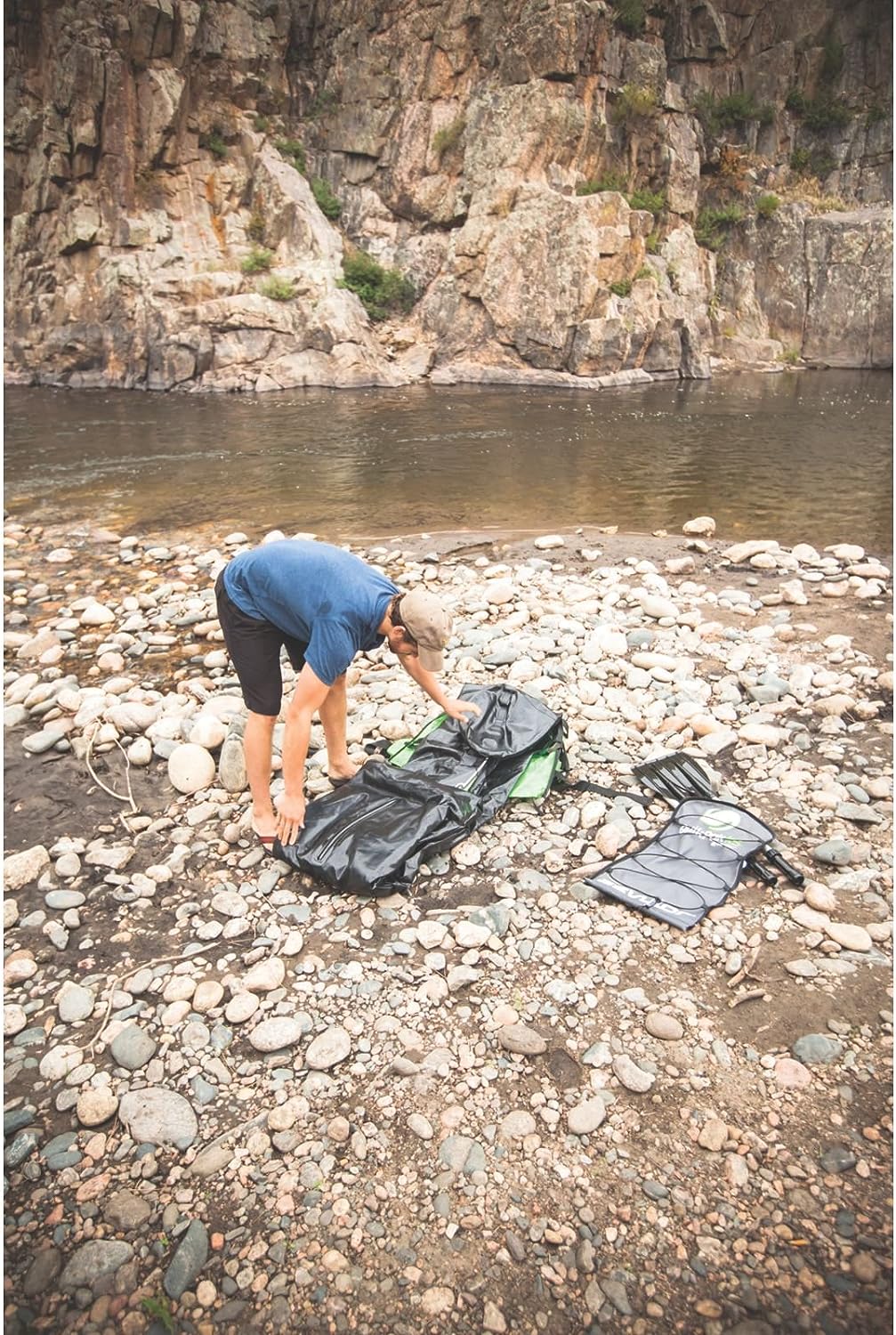 Sevylor QuickPak K5 1-Person Inflatable Kayak, Kayak Folds Into Backpack with 5-Minute Setup; Hand Pump and Paddle Included