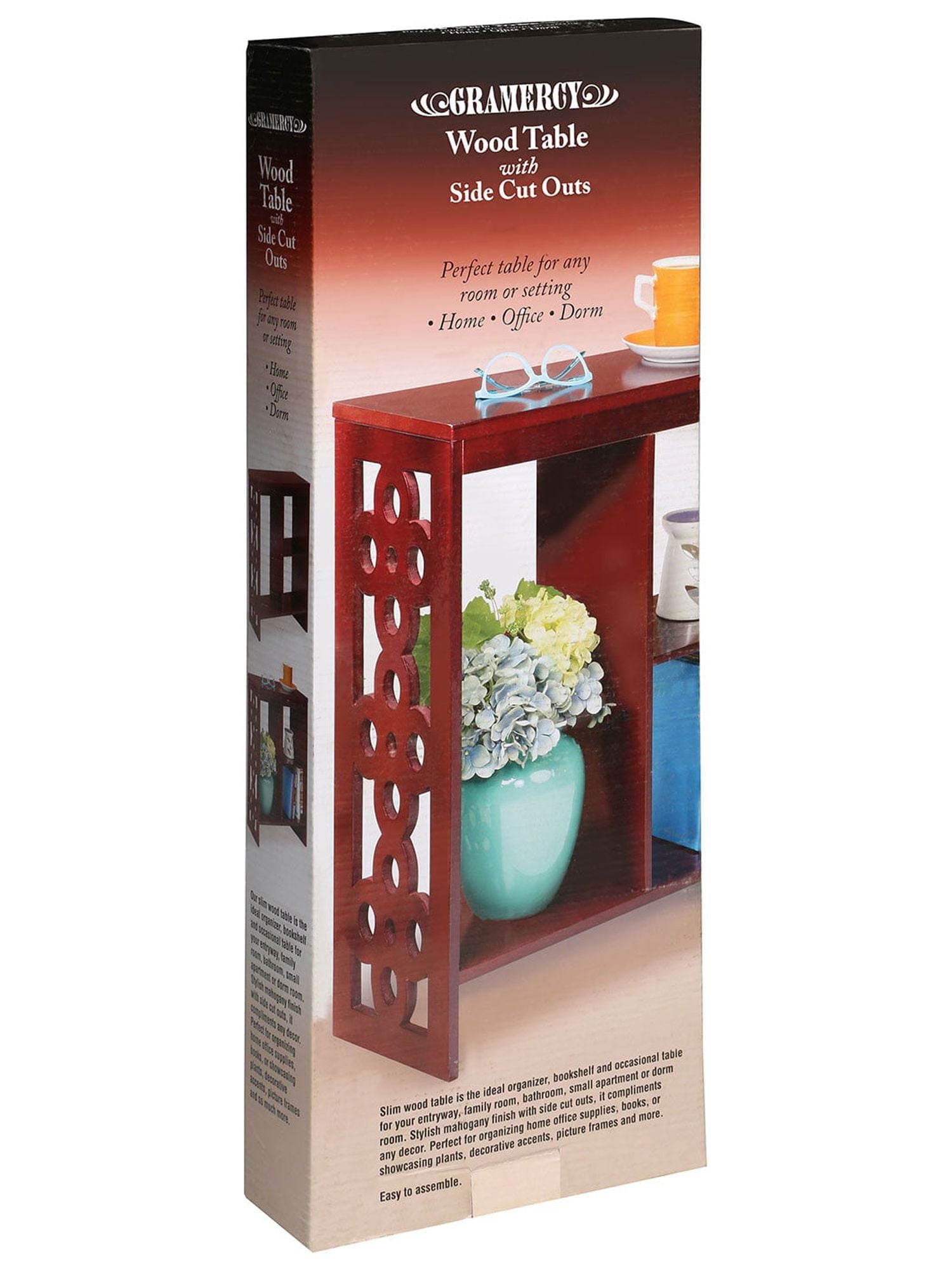 ETNA Products ETNA Slim End Table with Shelves, 4 Pack