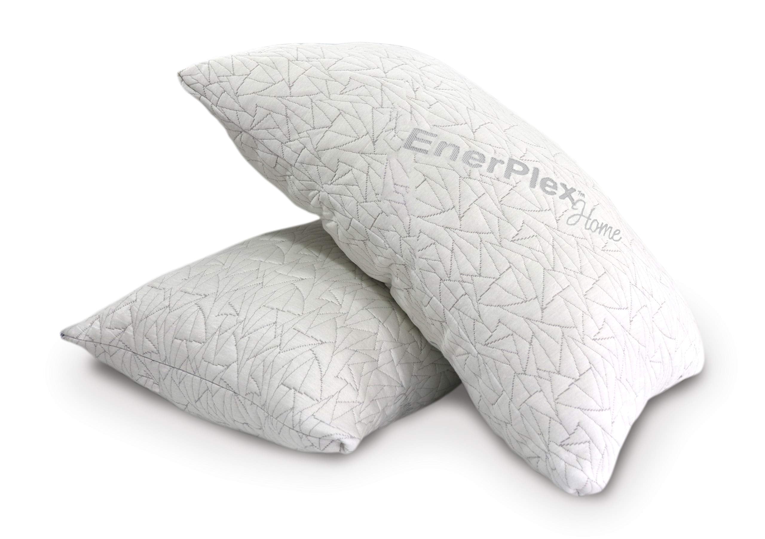 EnerPlex Memory Foam Pillows - Pack of 2 Adjustable, CertiPUR-US Certified King Size Pillows for Sleeping w/Extra Foam & Removable Viscose of Bamboo Cover - Machine Washable Firm Pillow 2 King
