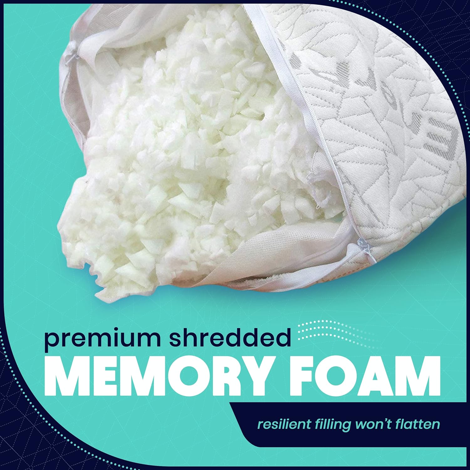 EnerPlex Memory Foam Pillows - Pack of 2 Adjustable, CertiPUR-US Certified King Size Pillows for Sleeping w/Extra Foam & Removable Viscose of Bamboo Cover - Machine Washable Firm Pillow 2 King