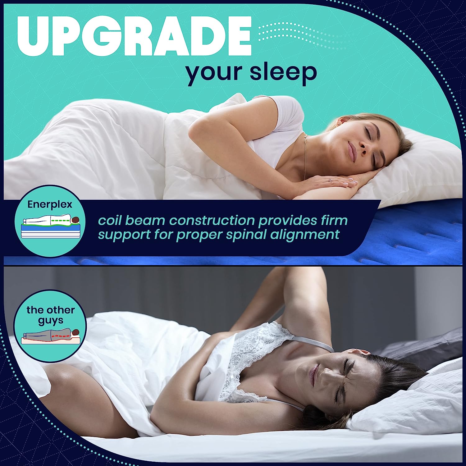 EnerPlex Air Mattress with Built-in Pump - Double Height Inflatable Mattress for Camping, Home & Portable Travel - Durable Blow Up Bed with Dual Pump - Easy to Inflate/Quick Set UP King 16 Inch