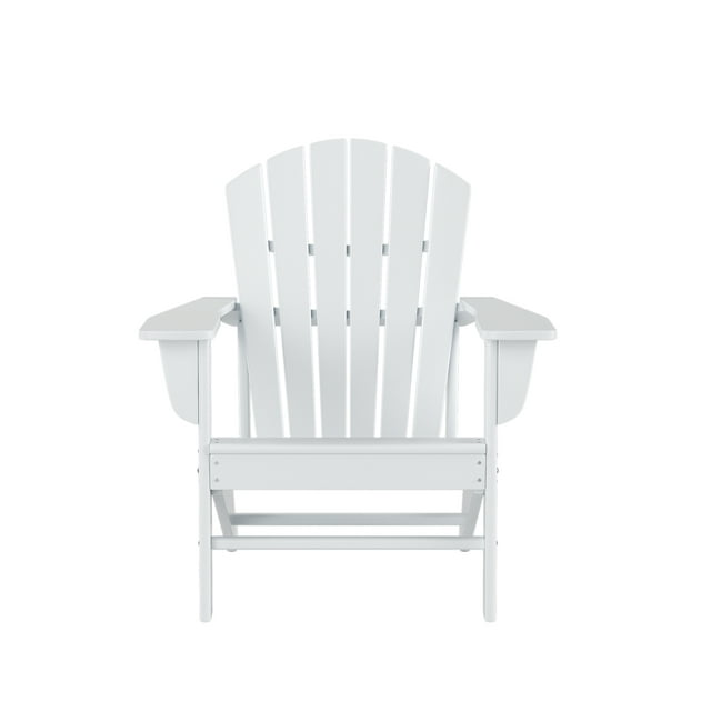 Outdoor Patio Fixed Adirondack Chair- White
