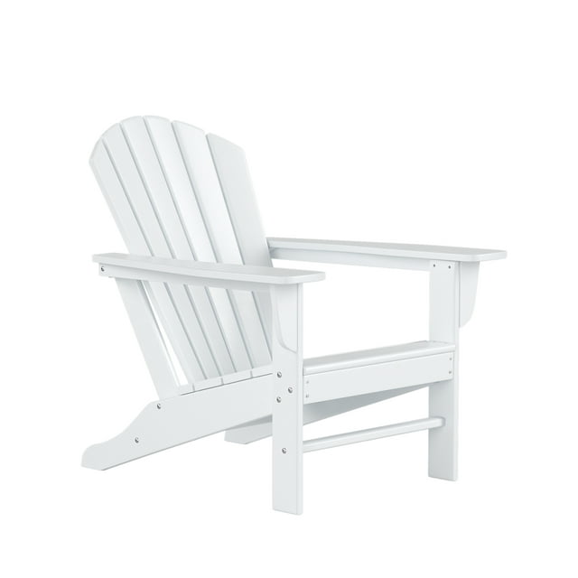 Outdoor Patio Fixed Adirondack Chair- White