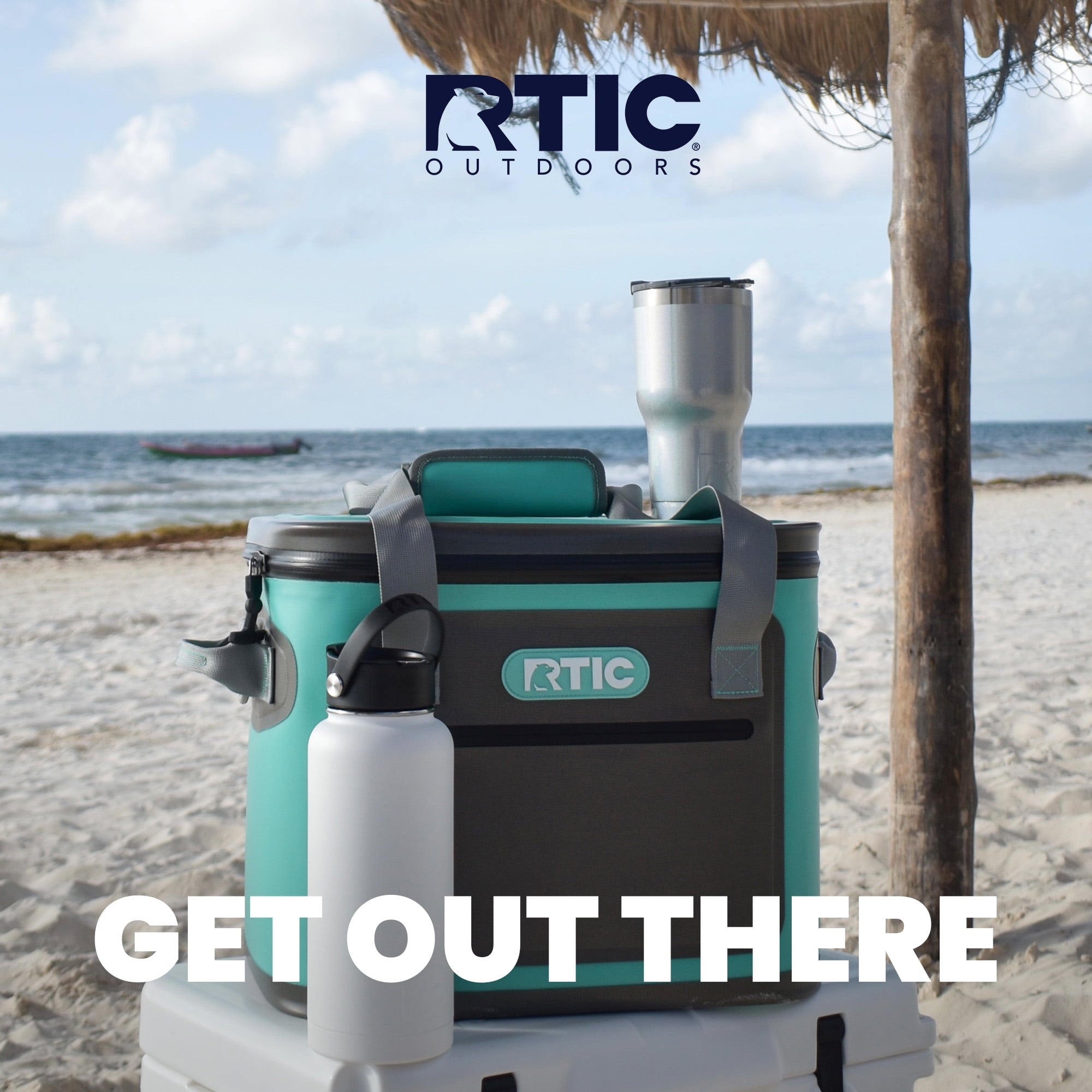 RTIC 20 oz Insulated Tumbler Stainless Steel Coffee Travel Mug with Lid, Spill Proof, Hot Beverage and Cold, Portable Thermal Cup for Car, Camping, Lake Blue