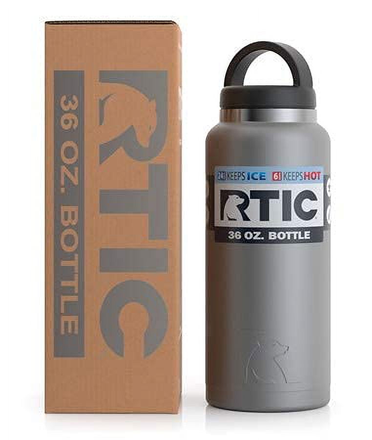 RTIC 36 oz Vacuum Insulated Water Bottle, Metal Stainless Steel Double Wall Insulation, BPA Free Reusable, Leak-Proof Thermos Flask for Hot and Cold Drinks, Travel, Sports, Camping, Graphite