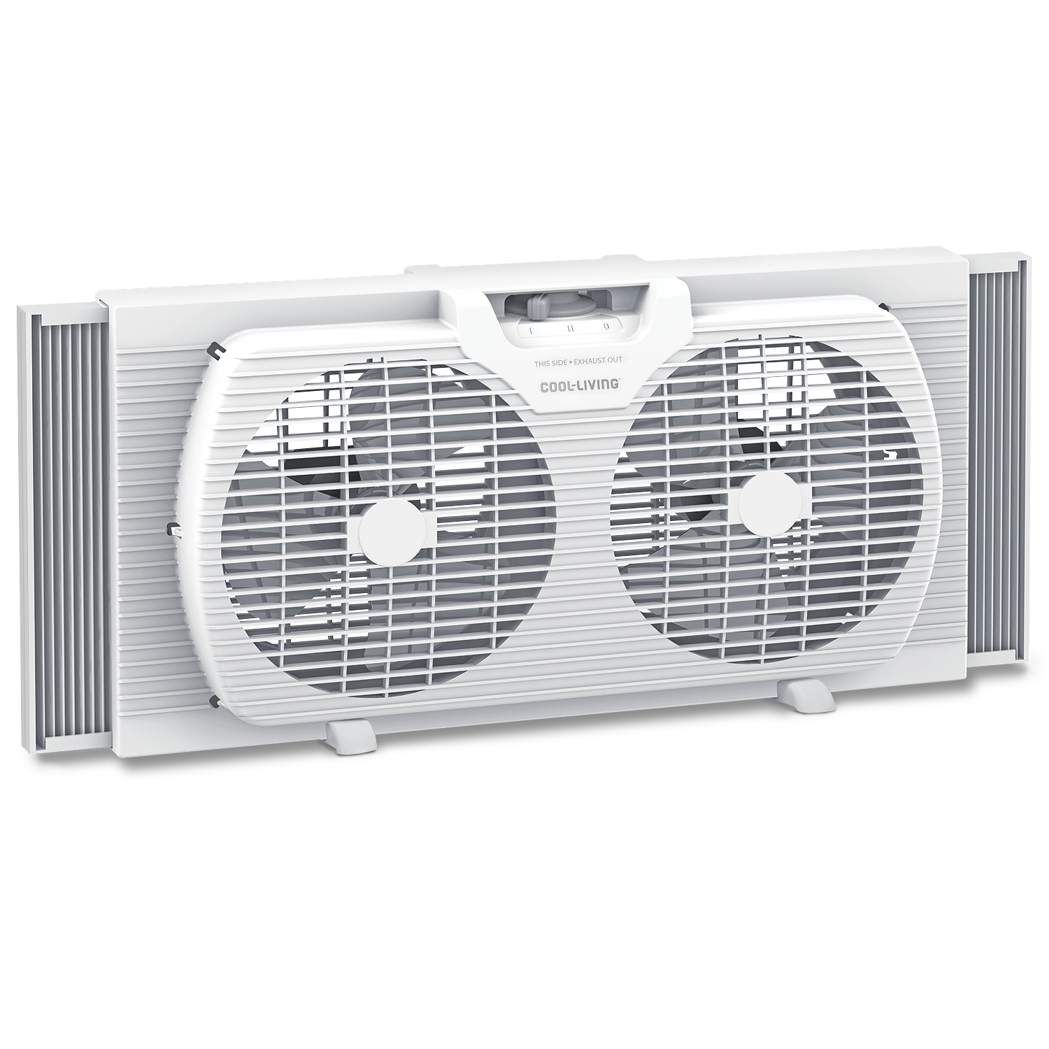 9 Twin Window Fan with Reversible Airflow Control, Auto-Locking Expanders, Convenient Carry Handle and 2-Speed Fan Switch, Ideal for Home, Kitchen, Bedroom & Office