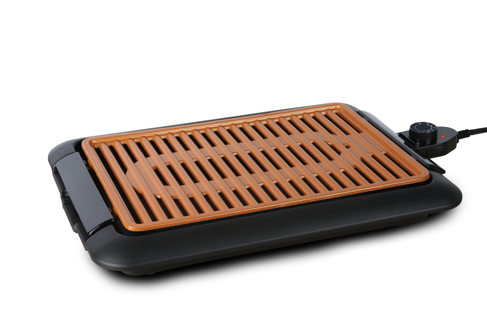 Complete Cuisine Smokeless Electric Indoor Grill, Adjustable Temperature Control, Dishwasher-Safe Plate, Copper