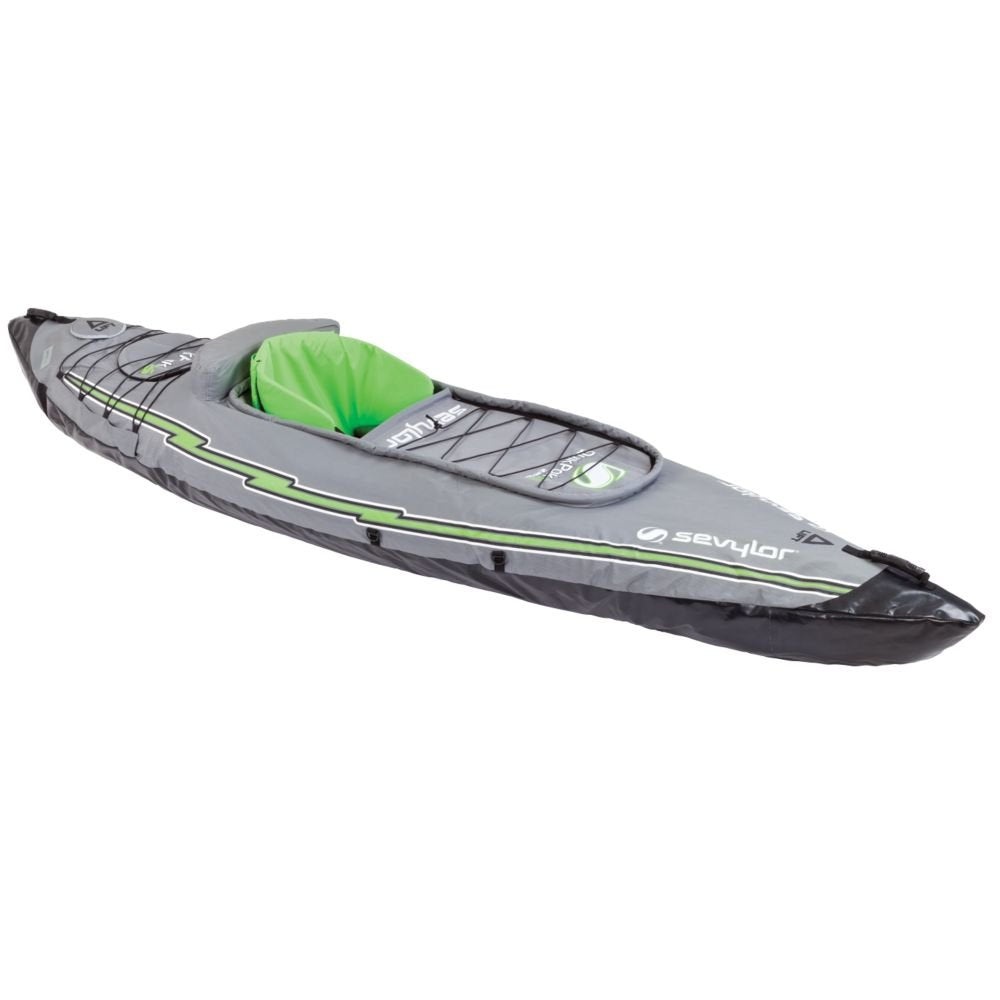 Sevylor QuickPak K5 1-Person Inflatable Kayak, Kayak Folds Into Backpack with 5-Minute Setup; Hand Pump and Paddle Included