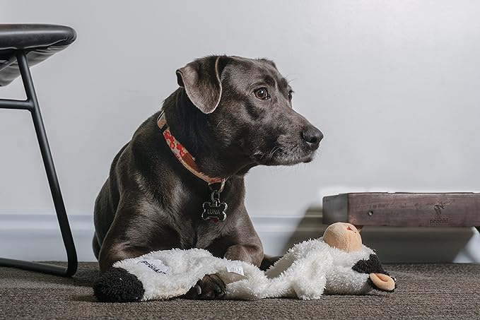 Pronk! Pets Cow Black & White Treat Pocket 19.5-Inch Durable Plush Treat Dispensing Dog Toy