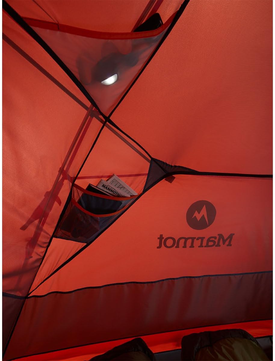 MARMOT Catalyst Camping Tent with Rainfly & Footprint Red Sun/Cascade Blue 3 Person