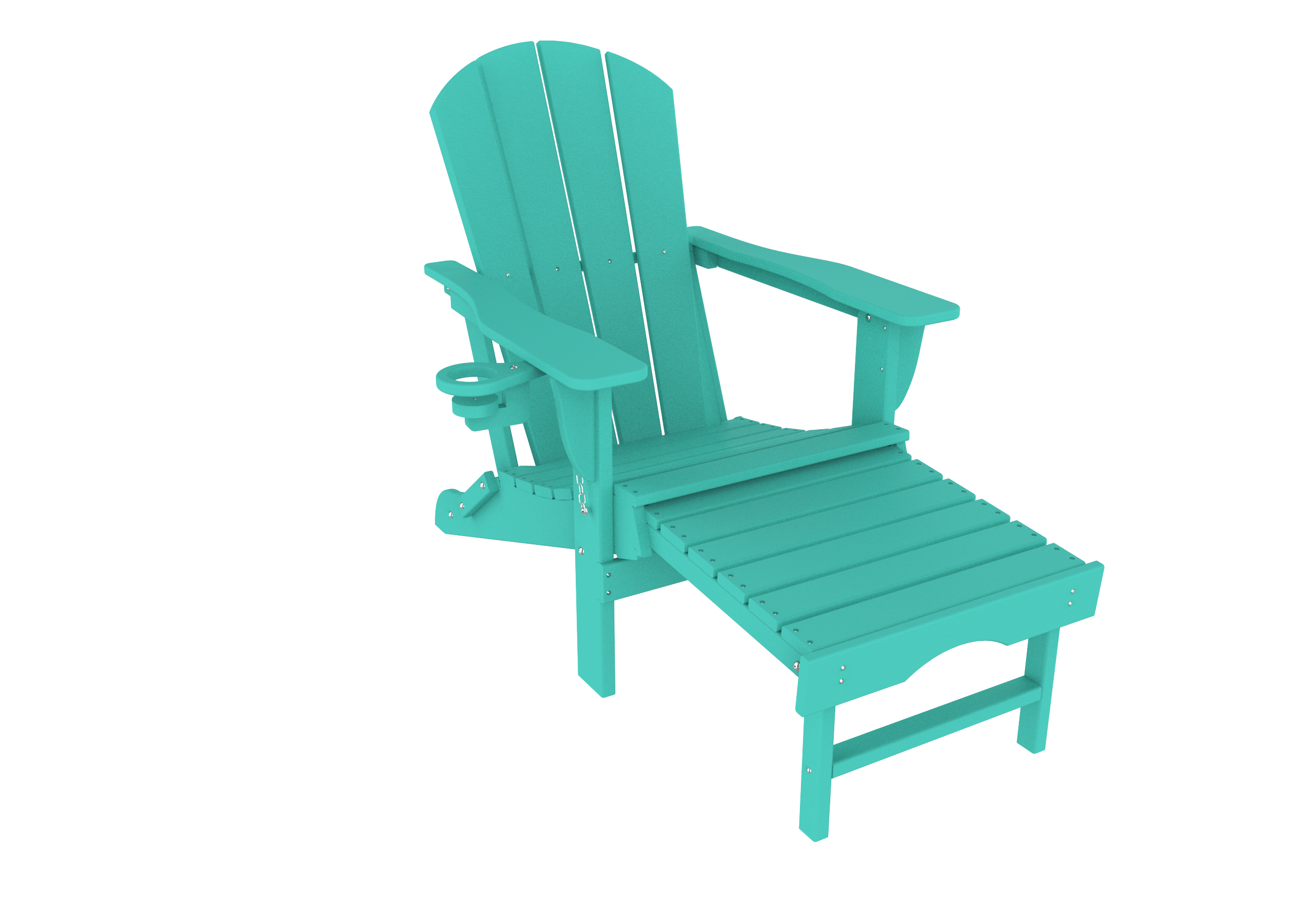 Trappers Peak All-Weather Folding Adirondack Chair w/ Footrest-HDPE